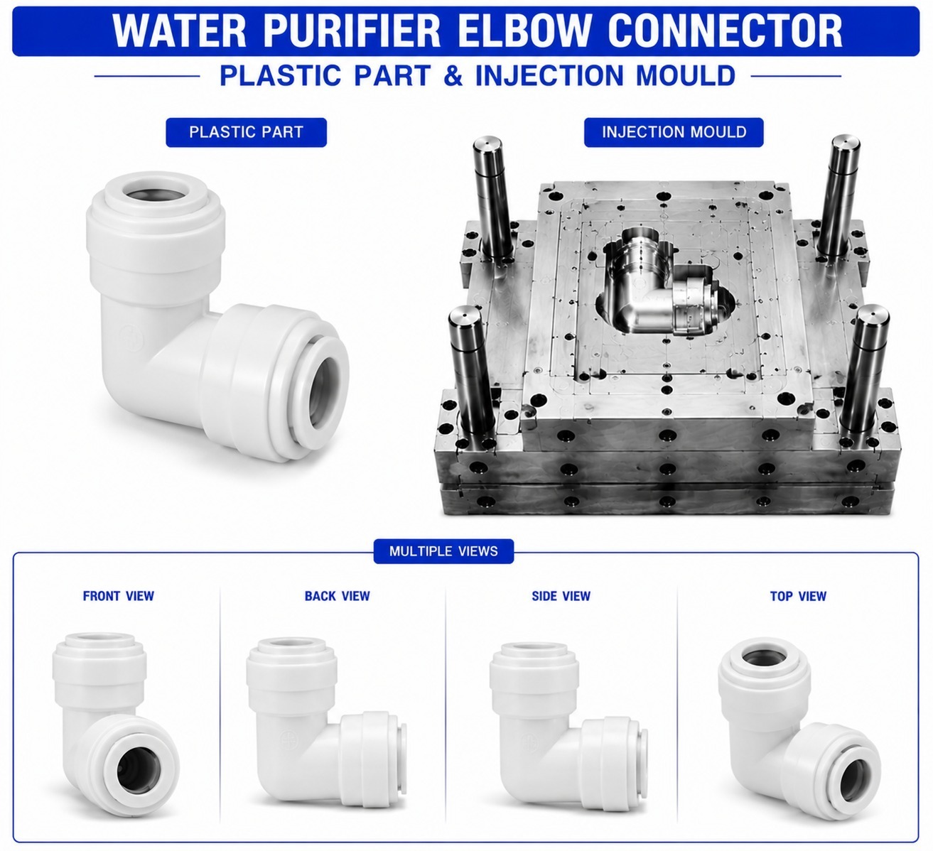 Water Purifier Plastic Elbow Connector